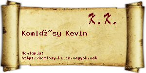 Komlósy Kevin névjegykártya
