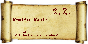 Komlósy Kevin névjegykártya